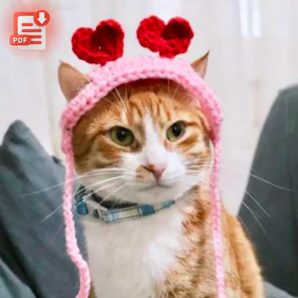 Cat Heart Head band – Crochet PDF Tutorial