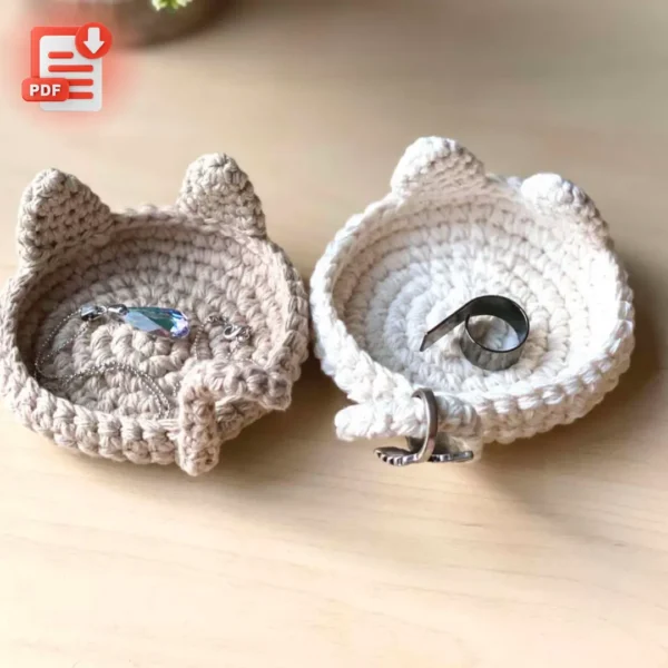 Cat Ring Dish Trinket – Crochet PDF Tutorial